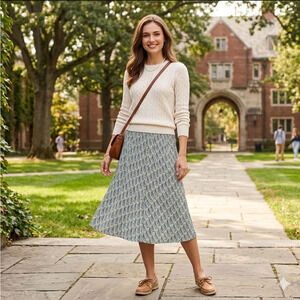 Vtg Talbots Preppy Silk Skirt SZ 12 Heritage